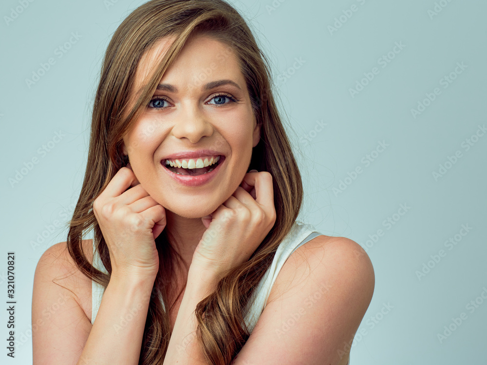 Face portrait of young beautiful woman with long hair Face portrait of young beautiful woman with long hair