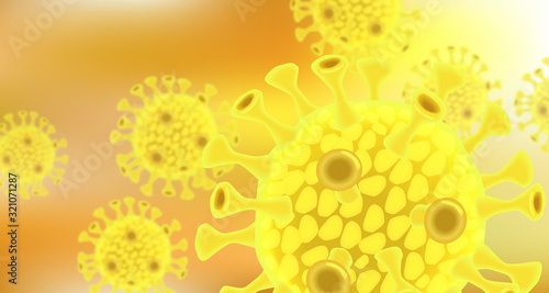 ウイルスイメージ黄色背景