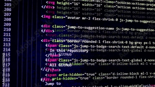 developer software source code screen. programming code. writing script. programmer editing code background