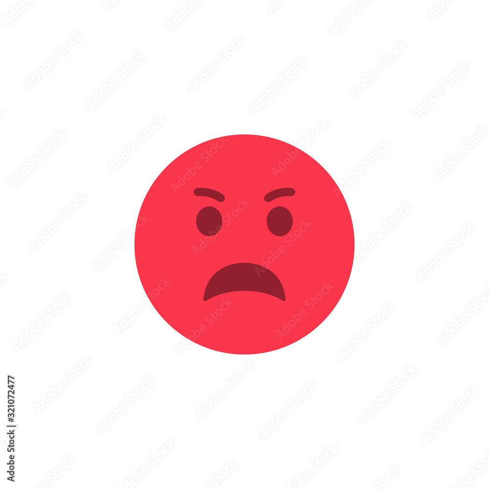 Angry smile icon in a flat design. Vector illustration Angry smile icon in a flat design. Vector illustration