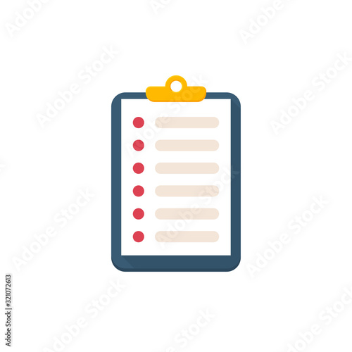 Clipboard icon in a flat design. Vector illustration