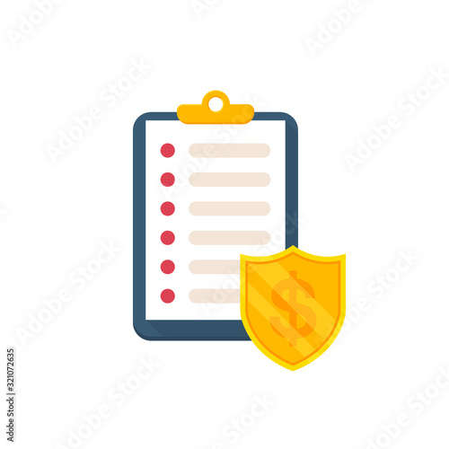 Penalty document icon in a flat design. Vector illustration