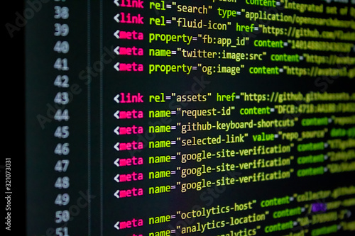 developer software source code screen. programming code. writing script. programmer editing code background