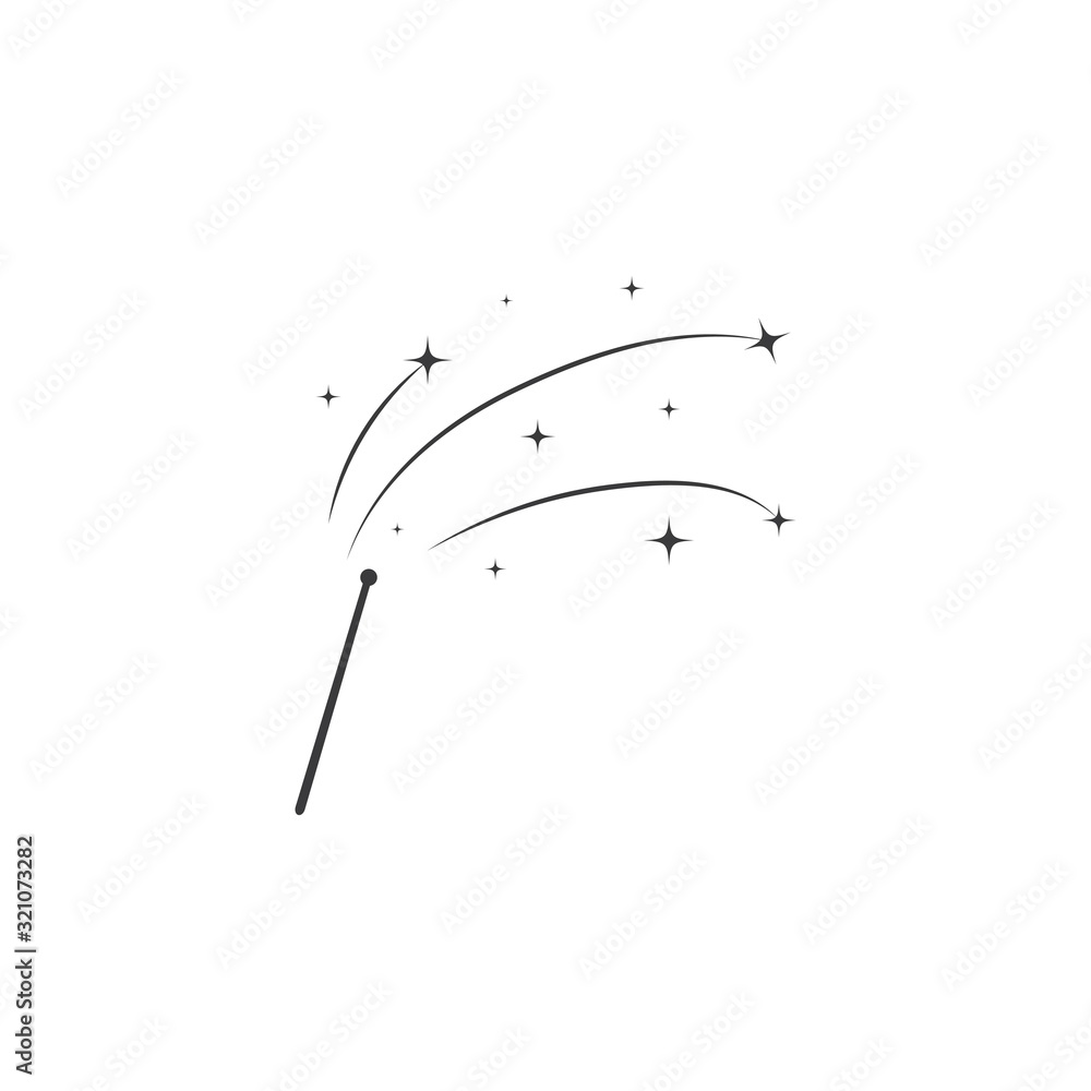 magician stick wizard icon logo vector magician stick wizard icon logo vector