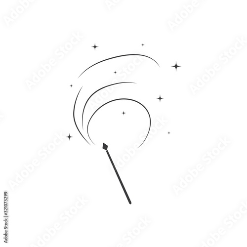 magician stick wizard icon logo vector