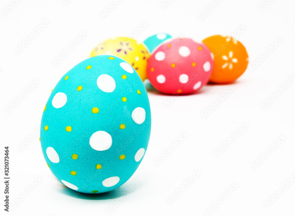 Perfect colorful handmade painted easter eggs isolated