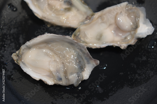 Raw fresh oysters