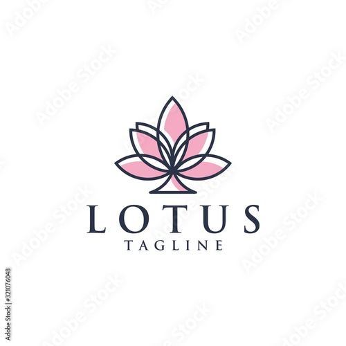 Lotus flower logo design artistic colorful  minimalist download