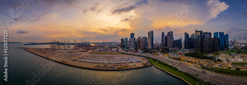 Apr 21/2019 Sunset at Tanjong Pagar Terminal An icon of the Port of Singapore photo
