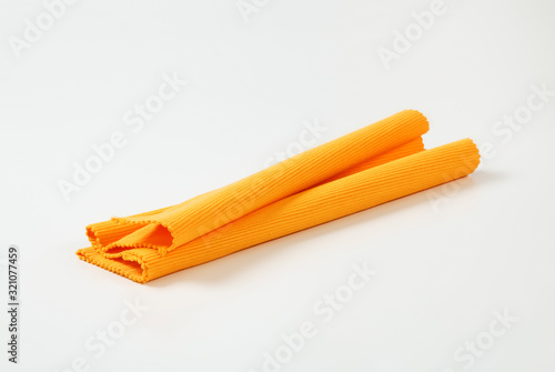 Orange ribbed cotton placemat