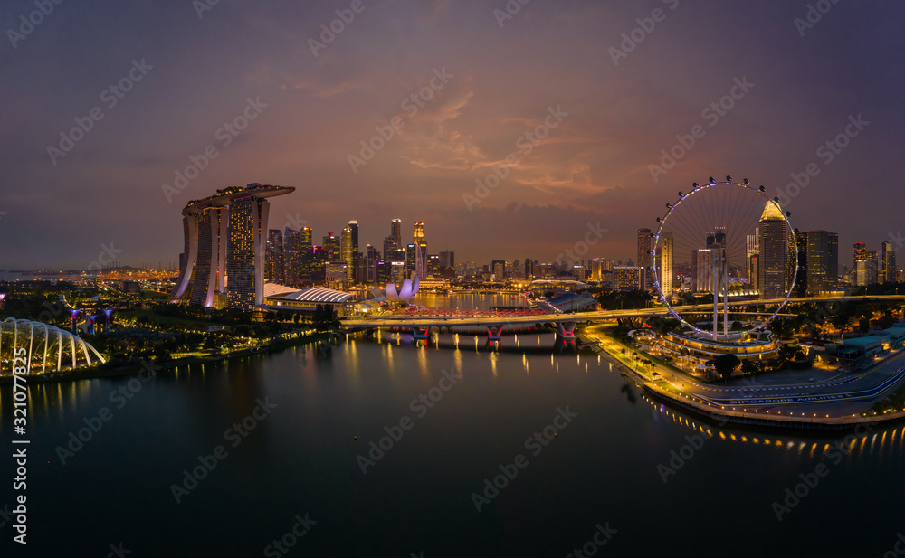  Mar 31/2019 Marina bay in blue hour, Singapore