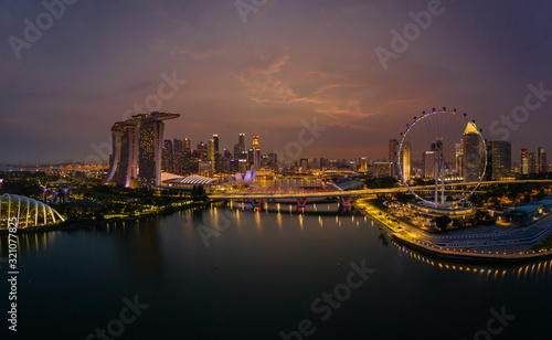  Mar 31/2019 Marina bay in blue hour, Singapore