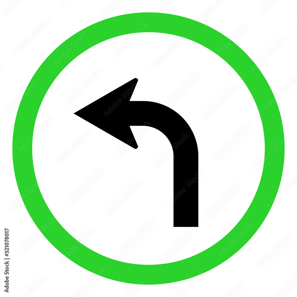Canadian left turn traffic sign. Road and traffic symbol in Canada. Perfect for backgrounds, backdrop, banner, sticker, label, poster, sign, symbol etc. Canadian left turn traffic sign. Road and traffic symbol in Canada. Perfect for backgrounds, backdrop, banner, sticker, label, poster, sign, symbol etc.