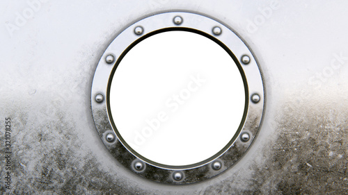 Round metal frame isolated on the white