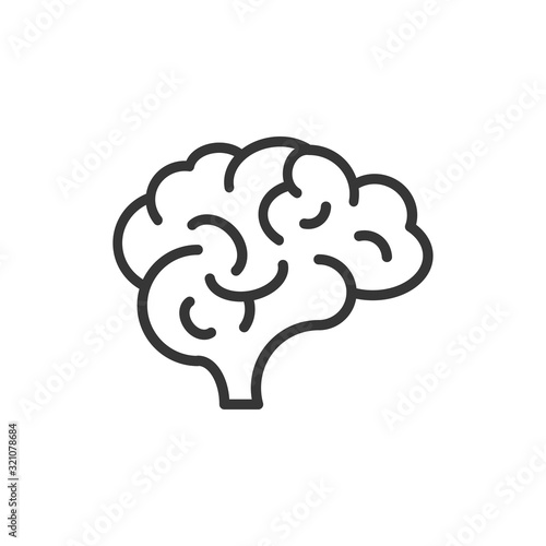 Brain Icon Vector Illustration. Logo Template.