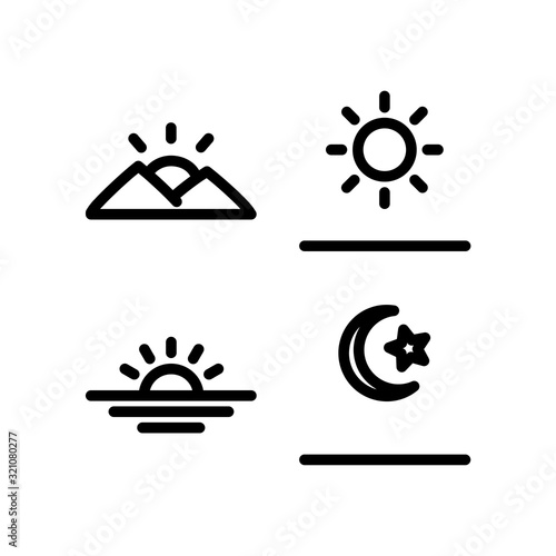 Time Icon. Islamic & Ramadan Icon Set Vector Logo Symbol.