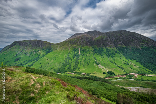A view of Ben Nevis in Scotland on a stormy day photo