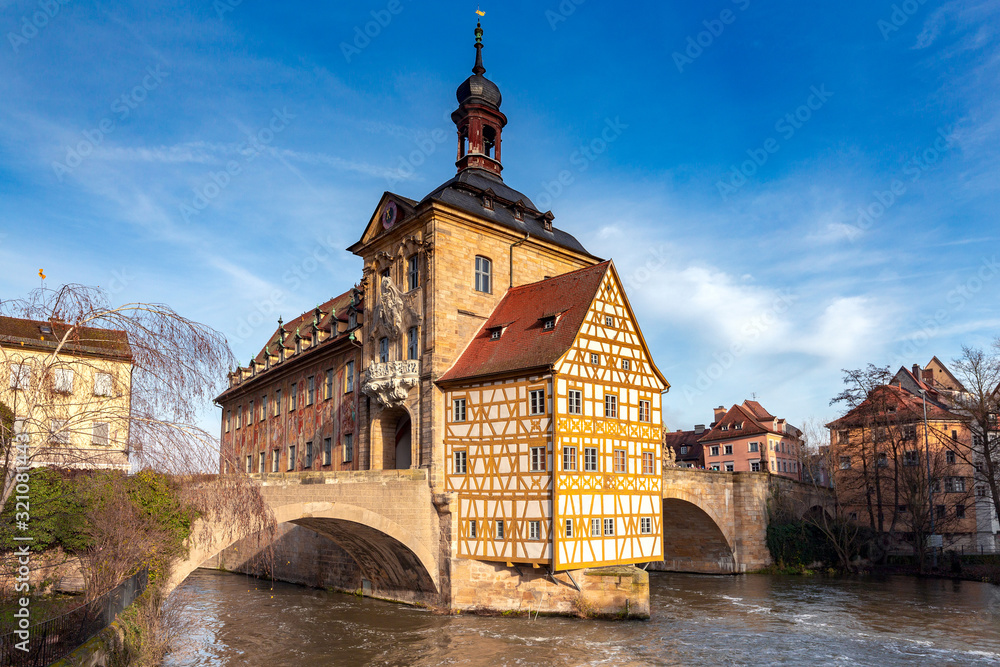 Bamberg. City Hall on the bridge.