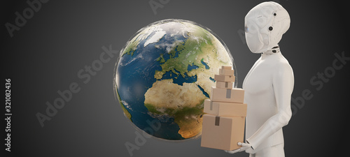 parcel package humanoid rob...