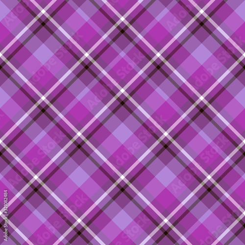 Seamless pattern in purple, black and white colors for plaid, fabric, textile, clothes, tablecloth and other things. Vector image. 2