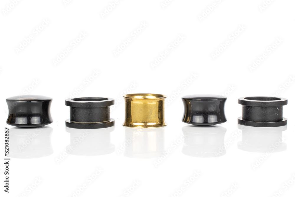 Group of five whole plug line isolated on white background Group of five whole plug line isolated on white background