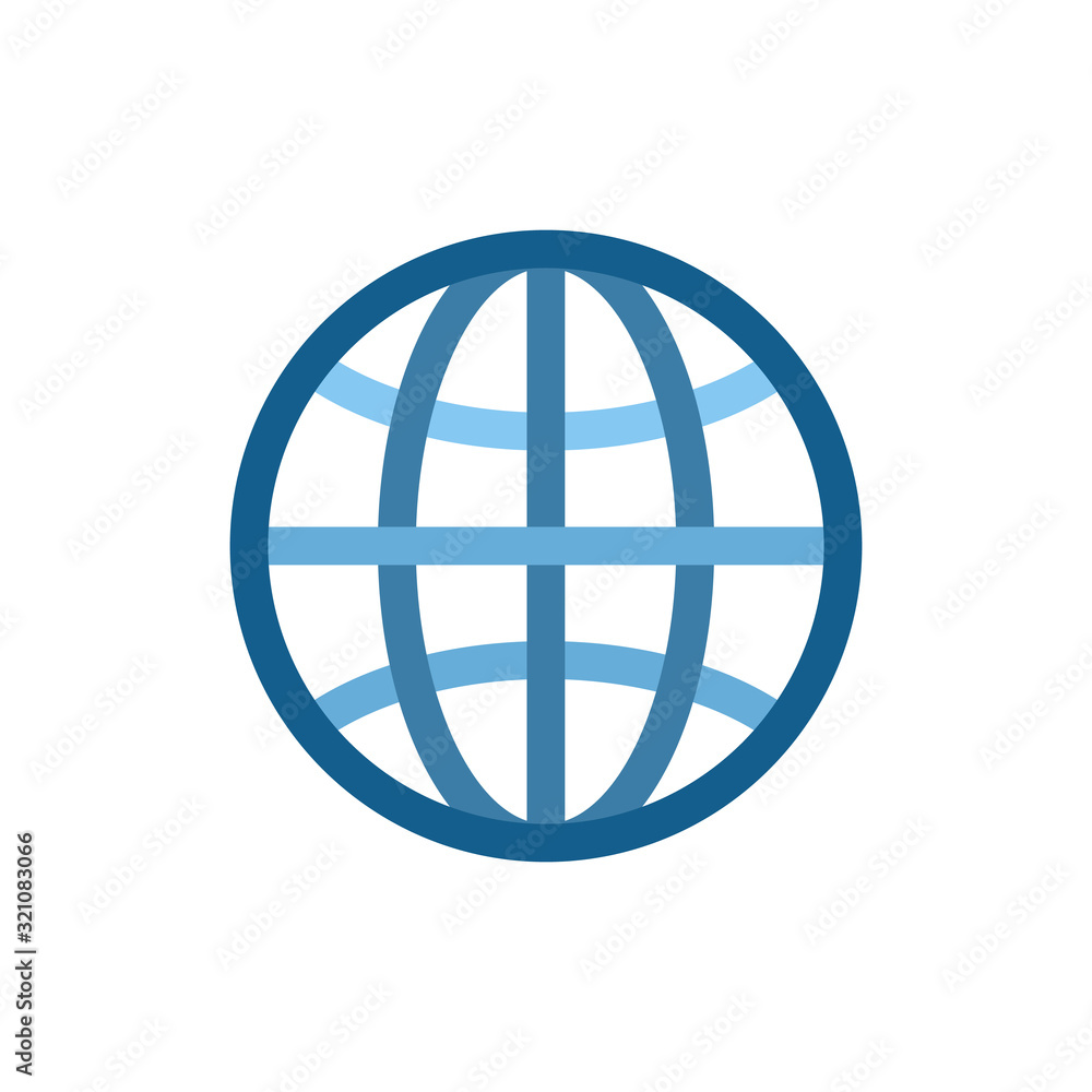 Globe icon with different color lines. Globe symbol. Stock Vector illustration isolated on white background. Globe icon with different color lines. Globe symbol. Stock Vector illustration isolated on white background.