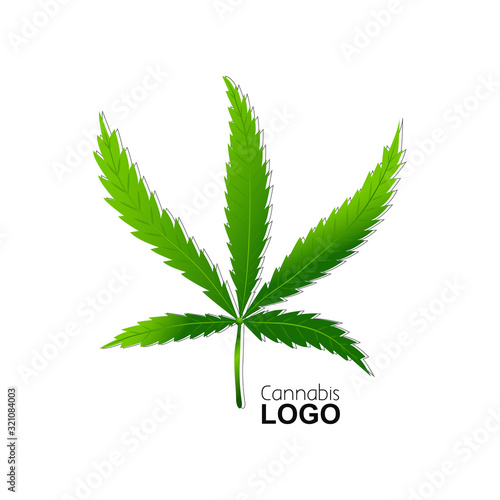 Isolated Cannabis or marijuana leaf