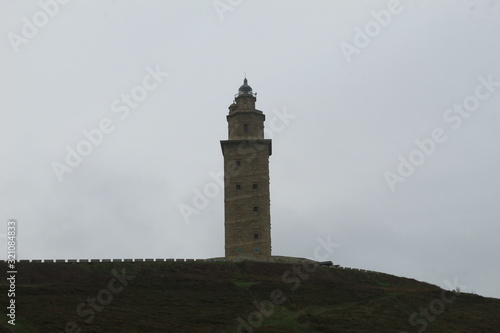 Hercule tower in a coruna city, galicia, spain