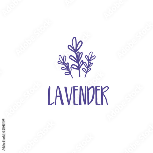 Template logo design of beautiful abstract lavender flower. Vector illustration