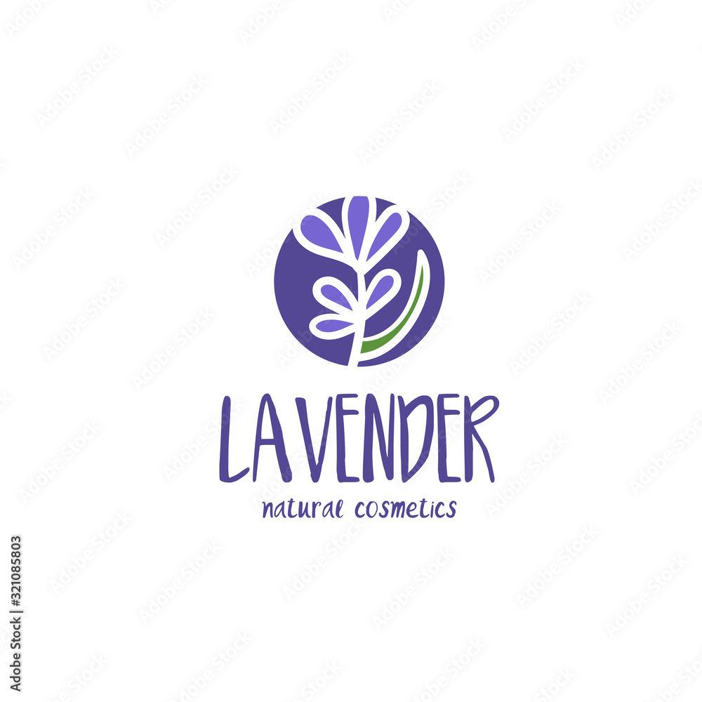 Obraz premium Template logo design of beautiful abstract lavender flower. Vector illustration