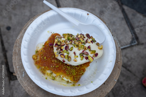 Arabic dessert Kunafa photo