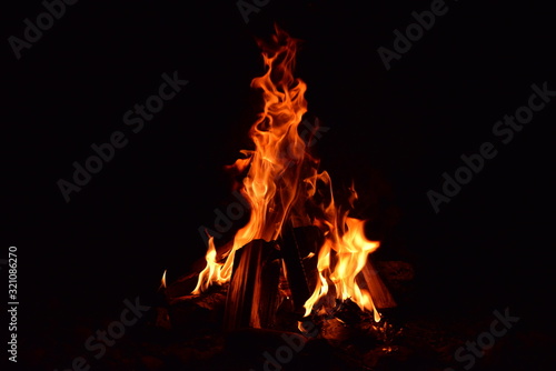 Fototapeta fire in fireplace