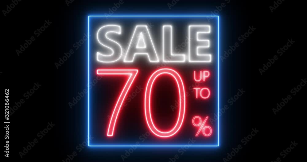 Summer Sale 70%off, In space on black background Summer Sale 70%off, In space on black background