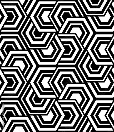 Vector geometric seamless pattern. Modern geometric background with hexagonal tiles.