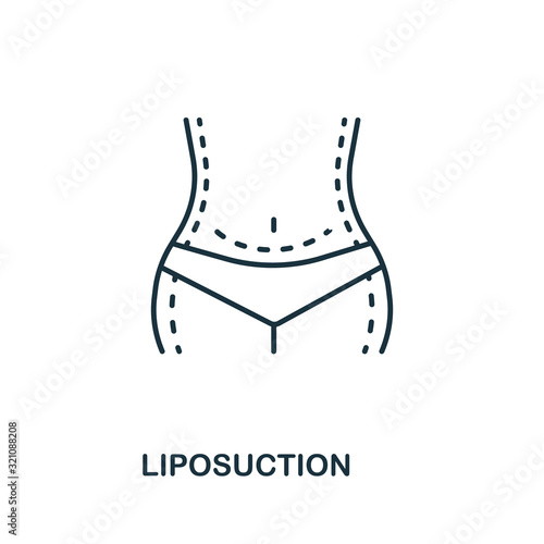 Liposuction icon from plastic surgery collection. Simple line element Liposuction symbol for templates, web design and infographics