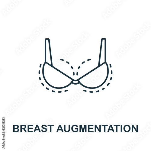 Breast Augmentation icon from plastic surgery collection. Simple line element Breast Augmentation symbol for templates, web design and infographics