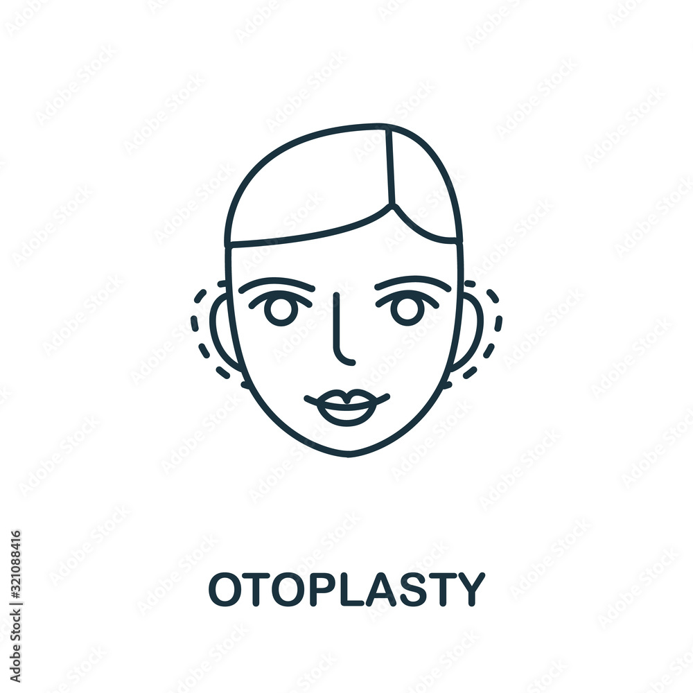 Otoplasty icon from plastic surgery collection. Simple line element Otoplasty symbol for templates, web design and infographics