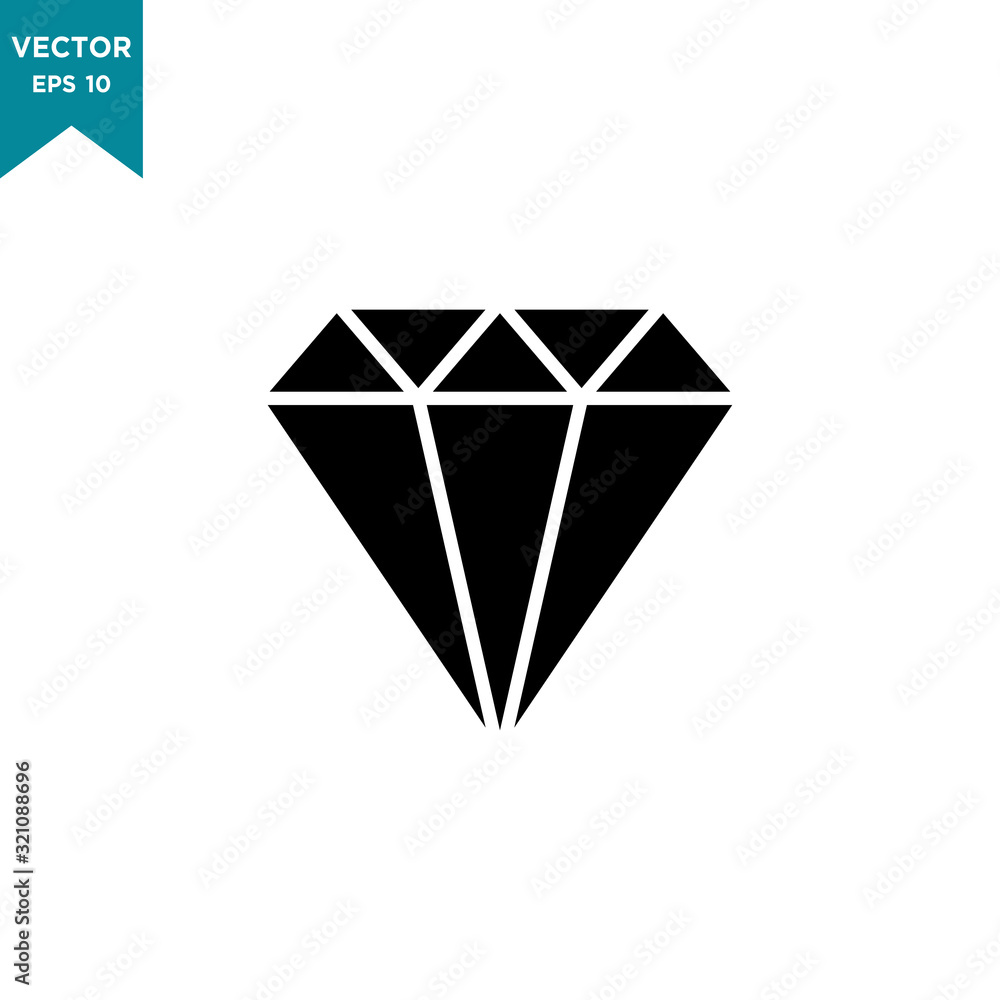 diamond vector icon in trendy flat design diamond vector icon in trendy flat design