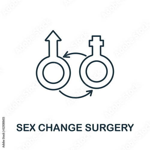 Sex Change Surgery icon from plastic surgery collection. Simple line element Sex Change Surgery symbol for templates, web design and infographics