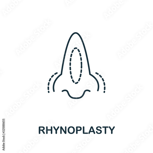 Rhinoplasty icon from plastic surgery collection. Simple line element Rhinoplasty symbol for templates, web design and infographics