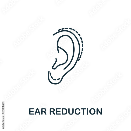 Ear Reduction icon from plastic surgery collection. Simple line element Ear Reduction symbol for templates, web design and infographics