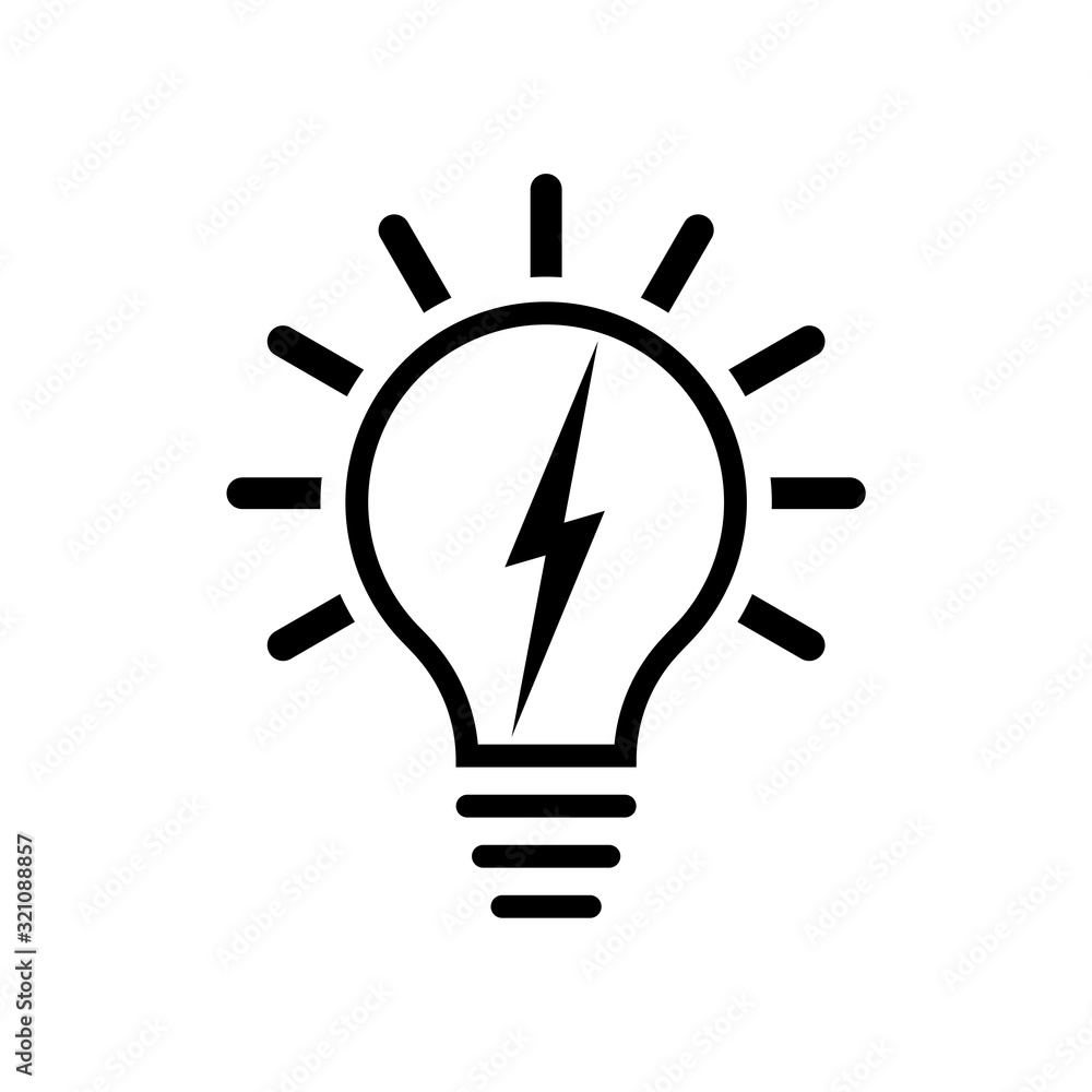 Electricity Logo, Electric bulb logo and icon Stock Illustration | Adobe  Stock