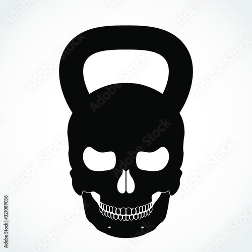 silhouette kettle bell skull