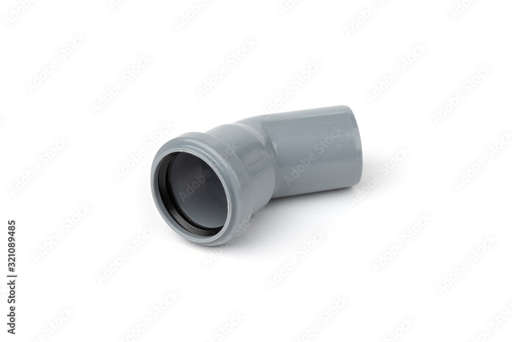 PVC sewage pipe fitting isolated on white background. PVC sewage pipe fitting isolated on white background.
