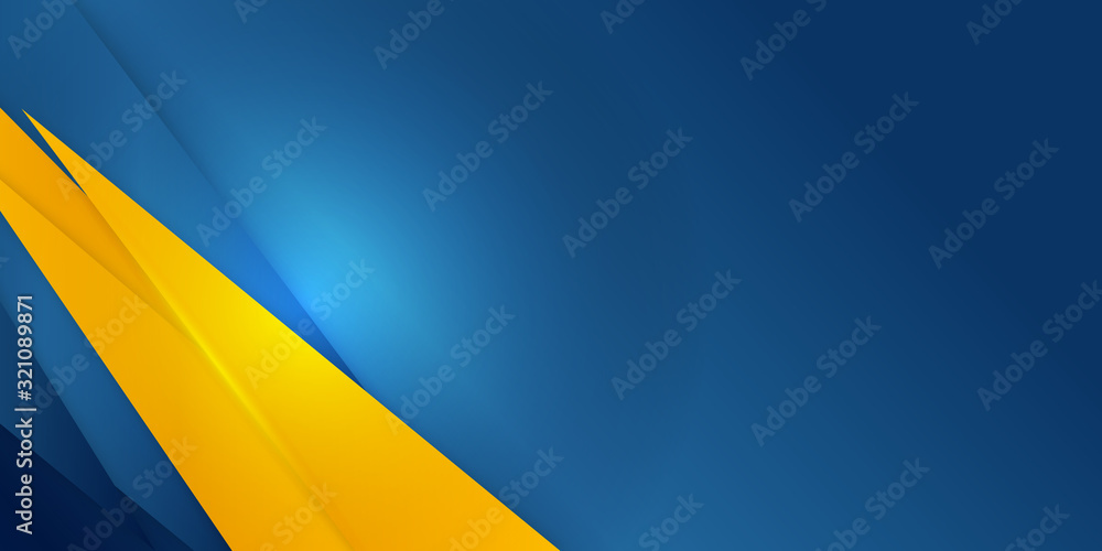 Dark blue orange shiny triangle abstract background vector presentation