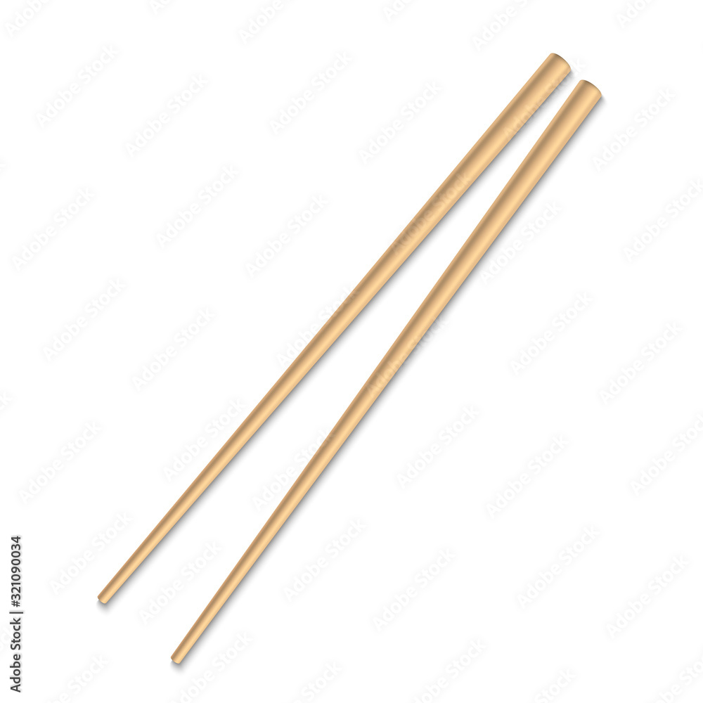 Asian wooden chopstick isolated. Asian wooden chopstick isolated.