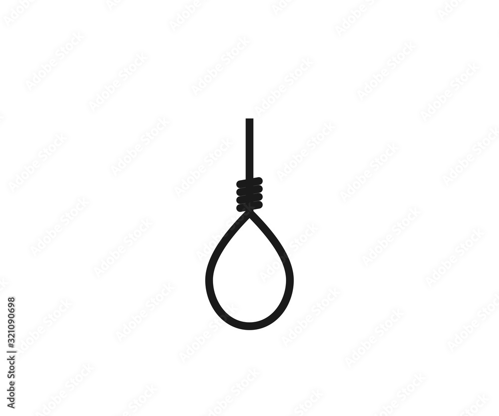 Obraz premium Gallows rope icon. Vector illustration, flat design.