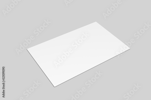 Blank postcard, flyer and pamphlet for mock up, 3d render illustration. © godesignz
