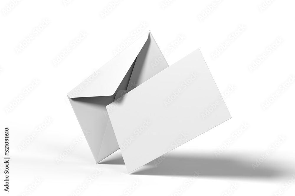 Blank postcard, flyer and pamphlet with envelope for mock up, 3d render illustration. Blank postcard, flyer and pamphlet with envelope for mock up, 3d render illustration.