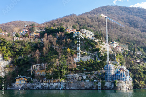 Blevio, Italy - March 10, 2019: The small town of Blevio at lake Como in Italy photo